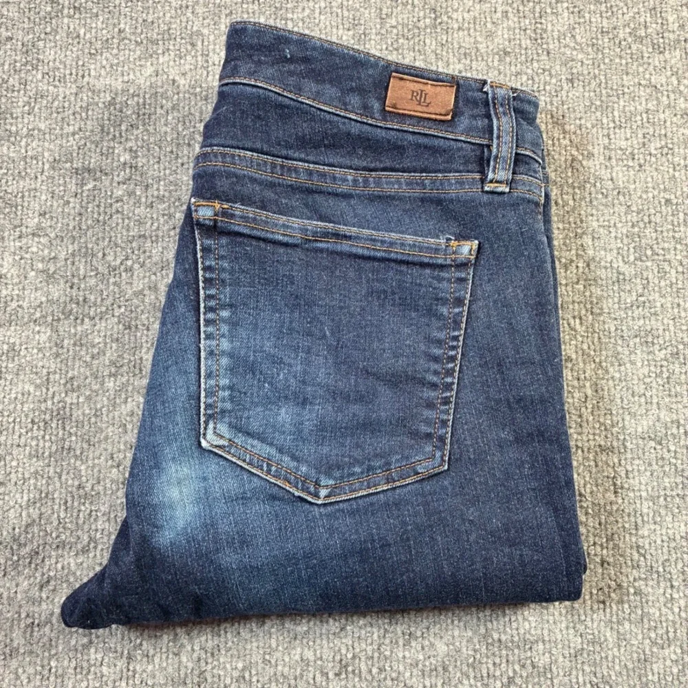Lauren‎ Ralph Lauren Curvy Straight Jeans Womens 6 Dark Wash Blue Denim